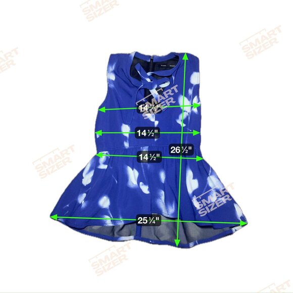 Size 6 Proenza Schouler Blue Pattern Cross Front Blouse "Cady" - Picture 5 of 5